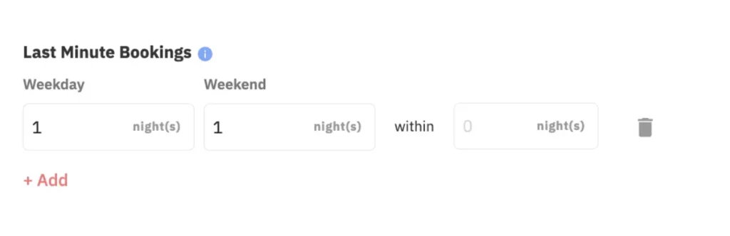 last minute booking customization